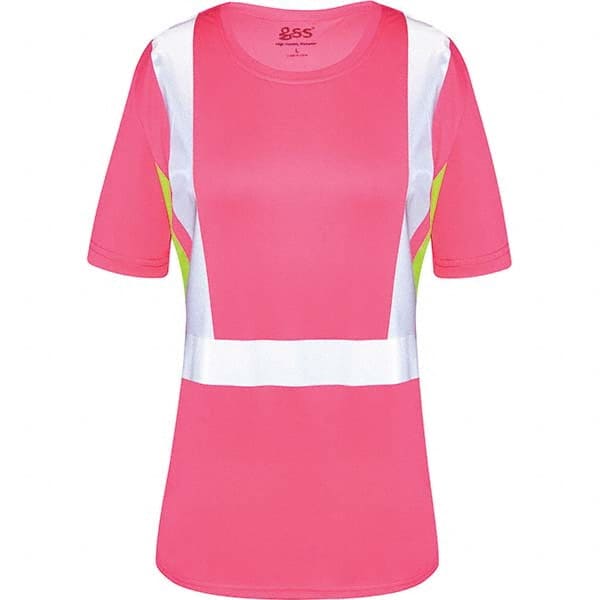 GSS Safety - Size M Pink, Lime & Silver High Visibility Short Sleeve T-Shirt - Exact Tooling