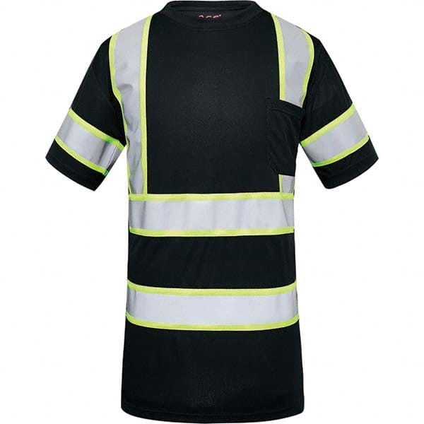 GSS Safety - Size L Black & Silver High Visibility Short Sleeve T-Shirt - Exact Tooling