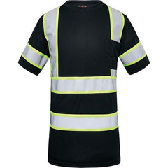 GSS Safety - Size L Black & Silver High Visibility Short Sleeve T-Shirt - Exact Tooling