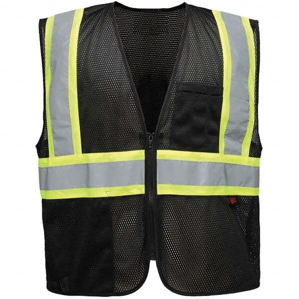 GSS Safety - Size 2X/3XL Black Mesh General Purpose High Visibility Vest - Exact Tooling