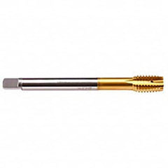 Emuge - M18x1.50 Metric Fine 6HX 4 Flute TiN Finish HSS-E Spiral Point Tap - Exact Tooling