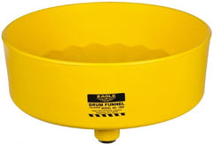 Eagle - 7" High x 18" Diam, Polyethylene, Drum Funnel with Brass Screen - 30 to 55 Gal Drum/Pail Capacity - Exact Tooling