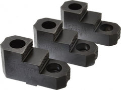 H & R Manufacturing - 12" Max Chuck Diam Compatibility, Mild Carburized Steel Tongue & Groove Hard Lathe Top Jaws - 2 Steps, 1/2" Groove Width, 1-3/4" Wide x 4.55" Long x 2-15/32" High - Exact Tooling