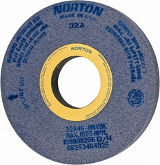 Norton - 16" Diam x 5" Hole x 1-1/2" Wide Centerless & Cylindrical Grinding Wheel - 46 Grit, Aluminum Oxide, Type 1, Coarse Grade, Vitrified Bond, No Recess - Exact Tooling
