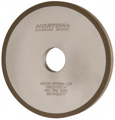 Norton - 6" Diam x 1-1/4" Hole x 1/2" Thick, 120 Grit Surface Grinding Wheel - Diamond, Type 1A1, Fine Grade, Resinoid Bond - Exact Tooling