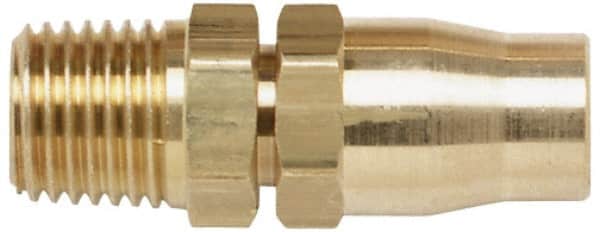 Coilhose Pneumatics - 3/8 NPT, Brass Reusable Hose Male Rigid - 3/8" Hose ID x 9/16" Hose OD - Exact Tooling
