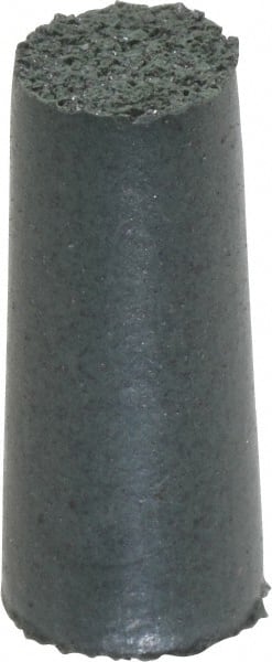 Cratex - 3/8" Max Diam x 7/8" Long, Taper, Rubberized Point - Coarse Grade, Silicon Carbide, 1/8" Arbor Hole, Unmounted - Exact Tooling