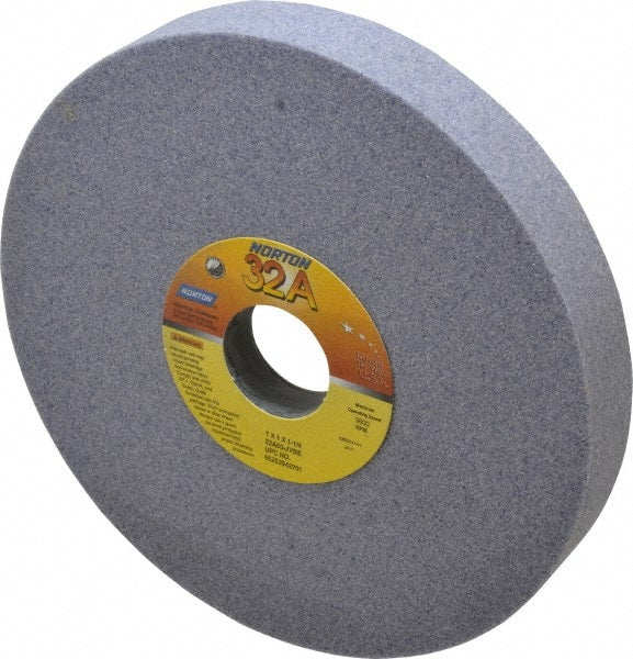 Norton - 7" Diam x 1-1/4" Hole x 1" Thick, J Hardness, 60 Grit Surface Grinding Wheel - Aluminum Oxide, Type 5, Medium Grade, 3,600 Max RPM, Vitrified Bond, One-Side Recess - Exact Tooling