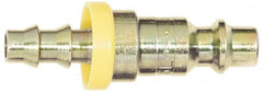 Coilhose Pneumatics - Lock-On Hose Barb Industrial Pneumatic Hose Connector - Plated Steel, 1/4" Body Diam, 1/4" Hose ID - Exact Tooling