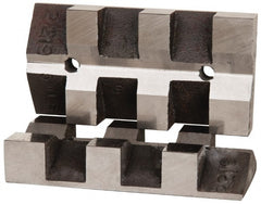 Heinrich - 4" Wide, V-Groove Vise Jaw - Ductile Iron, Fixed Jaw, Compatible with DA-2200-SC Vises - Exact Tooling