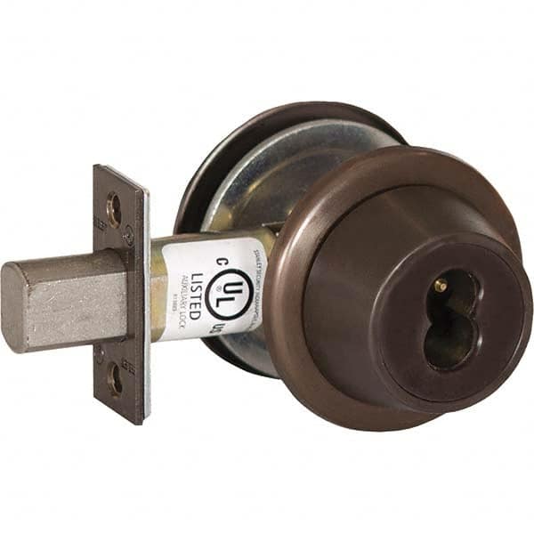 Best - Deadbolts Type: Heavy-Duty Single Cylinder Door Thickness Range: 1-3/4-2 - Exact Tooling