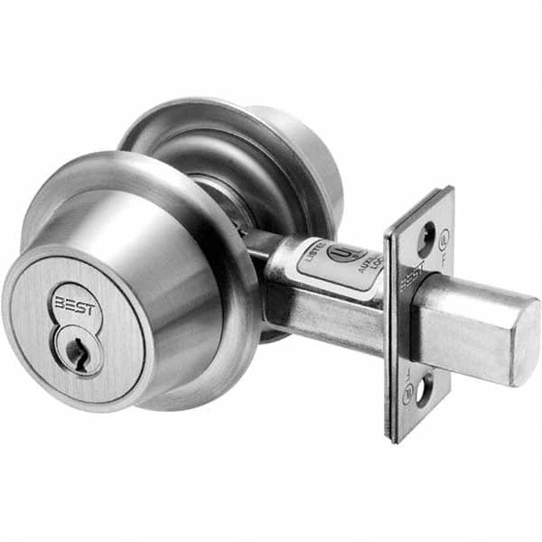 Best - Deadbolts Type: Heavy-Duty Double Cylinder Door Thickness Range: 1-3/4-2 - Exact Tooling