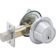Best - Deadbolts Type: Heavy-Duty Single Cylinder Door Thickness Range: 1-3/4-2 - Exact Tooling