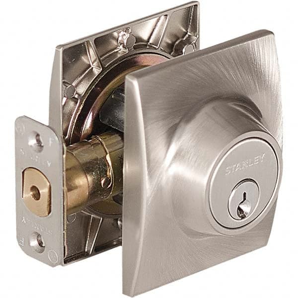 Stanley - Deadbolts Type: Single Cylinder Door Thickness Range: 1-3/8 - 1-3/4 - Exact Tooling