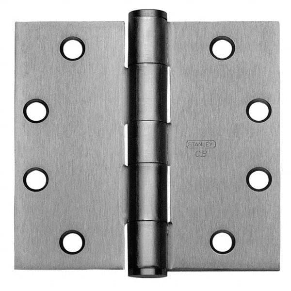 Stanley - 4-1/2" Long x 5" Wide Grade 1 304 Stainless Steel Full Mortise Ball Bearing Commercial Hinge - Exact Tooling