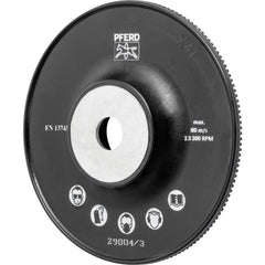 PFERD - Disc Backing Pads; Backing Pad Type: Disc Backing Pad ; Pad Diameter (Inch): 4-1/2 ; Maximum RPM: 13300.000 ; Thread Size: 5/8-11 ; Density: Hard - Exact Tooling