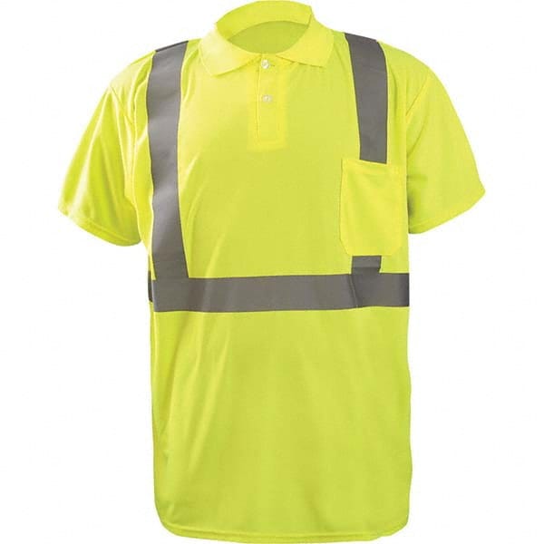 OccuNomix - Size 5XL Hi-Vis Yellow High Visibility Short Sleeve Polo Shirt - Exact Tooling