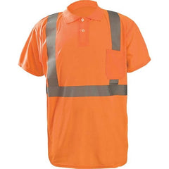 OccuNomix - Size L Hi-Vis Orange High Visibility Short Sleeve Polo Shirt - Exact Tooling