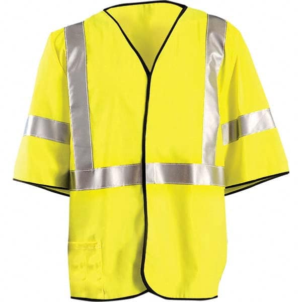 OccuNomix - Size 4XL Flame Resistant Hi-Vis Yellow Mesh General Purpose High Visibility Vest - Exact Tooling