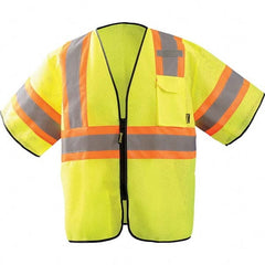 OccuNomix - Size 4X/5X L Hi-Vis Yellow Mesh General Purpose High Visibility Vest - Exact Tooling