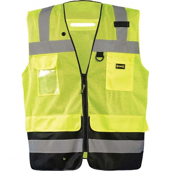 OccuNomix - Size 4XL Hi-Vis Yellow Mesh Surveyor's High Visibility Vest - Exact Tooling