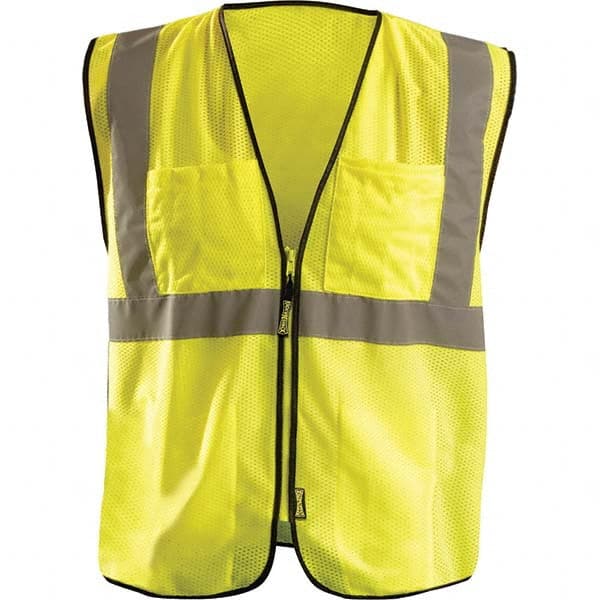 OccuNomix - Size 4X/5X L Hi-Vis Yellow Mesh Surveyor's High Visibility Vest - Exact Tooling