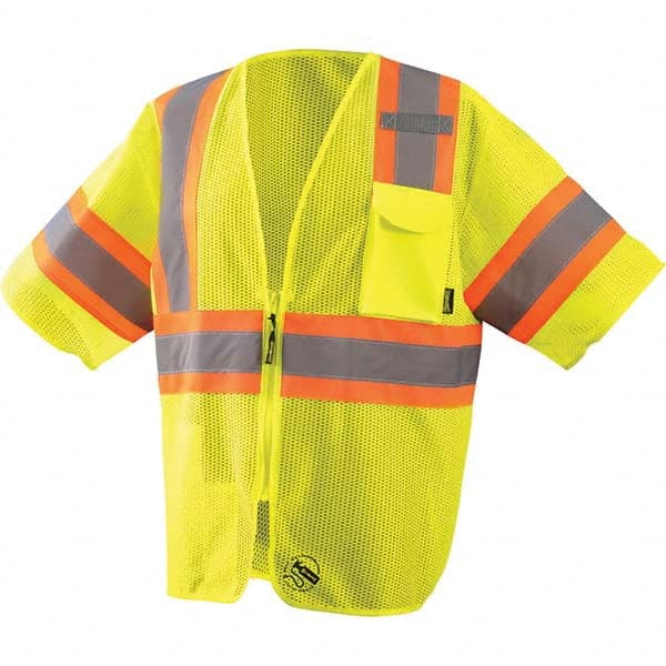 OccuNomix - Size L Hi-Vis Yellow Mesh General Purpose High Visibility Vest - Exact Tooling