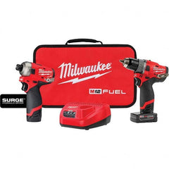 Milwaukee Tool - Cordless Tool Combination Kits Voltage: 12 Tools: Hammer Drill; Impact Driver - Exact Tooling