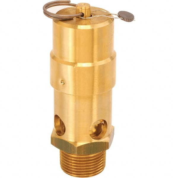 1″ Inlet, ASME Safety Valve MNPT Ends, 125 Max psi, Brass