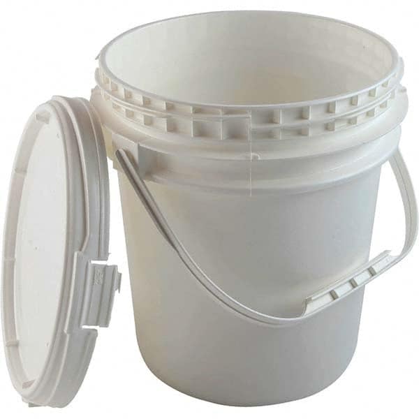 Dynalon Labware - 1 6-Piece 2.5 Gal 9.1" High, High-Density Polyethylene Round White Single Pail - Exact Tooling