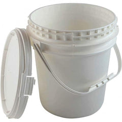 Dynalon Labware - 1 6-Piece 2.5 Gal 9.1" High, High-Density Polyethylene Round White Single Pail - Exact Tooling