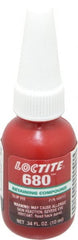 Loctite - 10 mL Bottle, Green, High Strength Liquid Retaining Compound - Series 680, 24 hr Full Cure Time, Heat Removal - Exact Tooling