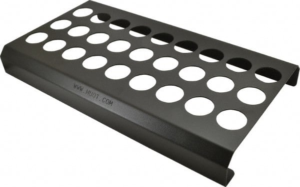 Huot - 27 Collet, ER40 Steel Collet Rack and Tray - 9-1/8 Inch Wide x 2 Inch High x 17 Inch Long - Exact Tooling