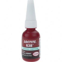 Loctite - 10 mL, Red, High Strength Retaining Compound - Series 638 - Exact Tooling