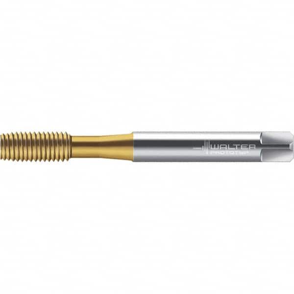 Walter-Prototyp - M6x1.00 DIN 2174 6HX 5.590 Thread Limit Semi-Bottoming Thread Forming Tap - Powdered Metal High Speed Steel, TiN Finish, 80mm OAL, 10mm Thread Length, Right Hand Thread, Series TC420 - Exact Tooling