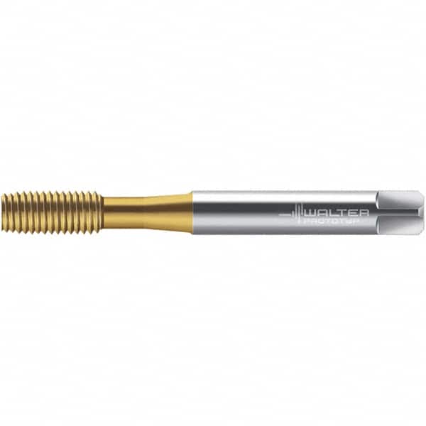 Walter-Prototyp - M8x1.25 DIN 2174 6HX 7.480 Thread Limit Semi-Bottoming Thread Forming Tap - Powdered Metal High Speed Steel, TiN Finish, 90mm OAL, 12mm Thread Length, Right Hand Thread, Series TC420 - Exact Tooling
