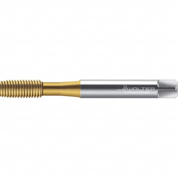 Walter-Prototyp - M6x1.00 DIN 2174 6GX 5.590 Thread Limit Semi-Bottoming Thread Forming Tap - Powdered Metal High Speed Steel, TiN Finish, 80mm OAL, 10mm Thread Length, Right Hand Thread, Series TC420 - Exact Tooling