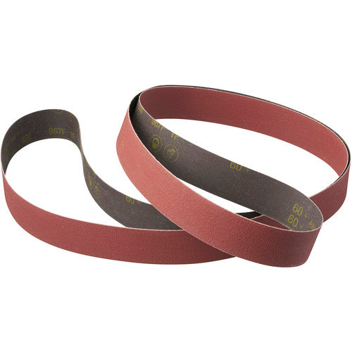 3M Cubitron II Cloth Belt 967F 1/2″ × 42″ 60+ YF-Weight Fabri-Lok L-Flex - Exact Tooling