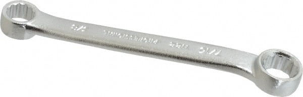 Proto - 3/8" x 7/16" 12 Point Box Wrench - Double End, 37/64" Head Diam x 19/64" Head Thickness, 4-5/8" OAL, Steel, Satin Finish, 15° Offset - Exact Tooling