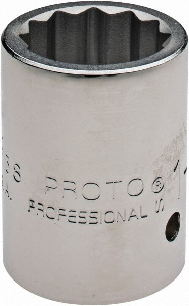Proto - 1-3/16", 1" Drive, Standard Hand Socket - 12 Points, 2-7/16" OAL - Exact Tooling