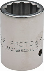 Proto - 1-3/16", 1" Drive, Standard Hand Socket - 12 Points, 2-7/16" OAL - Exact Tooling