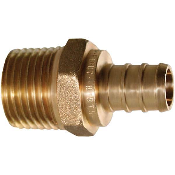 Jones Stephens - Brass & Chrome Pipe Fittings Type: Male Adapter Fitting Size: 1/2 x 1/2 - Exact Tooling