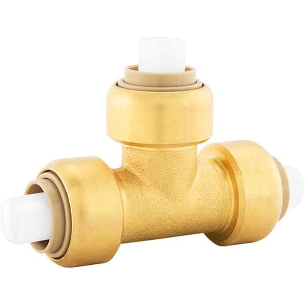 Jones Stephens - Metal Push-To-Connect Tube Fittings Type: Tee Tube Outside Diameter (Inch): 1/2 - Exact Tooling