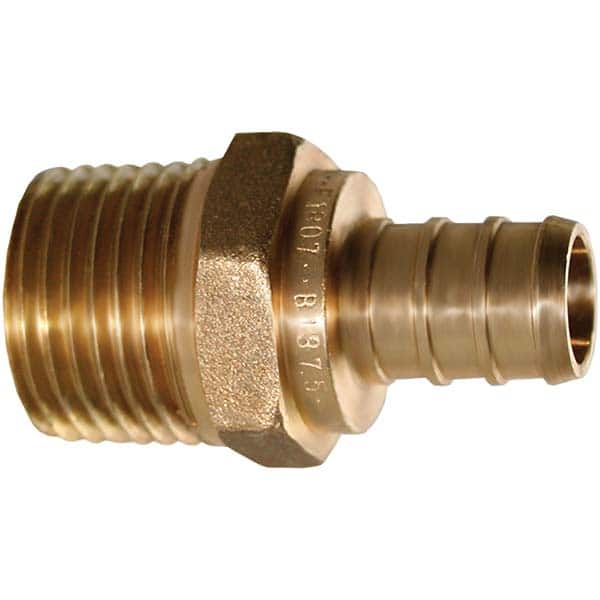 Jones Stephens - Brass & Chrome Pipe Fittings Type: Male Adapter Fitting Size: 1/2 x 3/4 - Exact Tooling