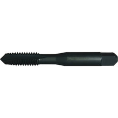 Greenfield Threading - 1/4-28 UNF Class 2B 2-Flute Black Oxide Finish High Speed Steel Spiral Point Tap - Exact Tooling