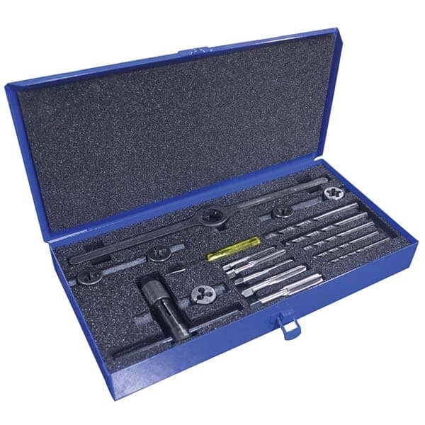 Greenfield Threading - Tap & Die Sets Minimum Tap Thread Size (mm): M6x1.00 Maximum Tap Thread Size (mm): M12x1.75 - Exact Tooling