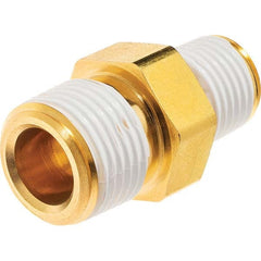 USA Sealing - 3/4 x 1/4" Brass Pipe Reducing Hex Nipple - Exact Tooling