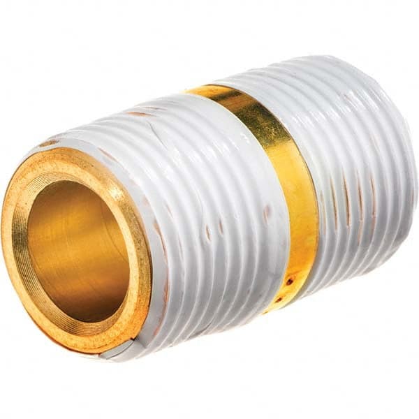 USA Sealing - 1/4" Brass Pipe Close Nipple - Exact Tooling