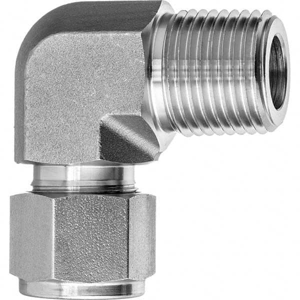 USA Sealing - Metal Compression Tube Fittings Type: Male Elbow End Connections: Comp x MNPT - Exact Tooling