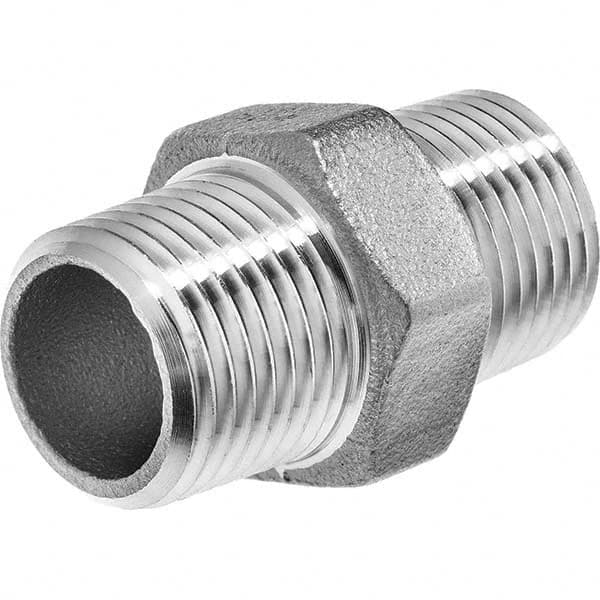 USA Sealing - 1/4" 304 Stainless Steel Pipe Hex Nipple - Exact Tooling